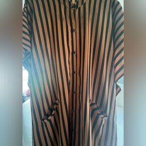 Brown and Black Striped Kimono Flowy Cover Up.